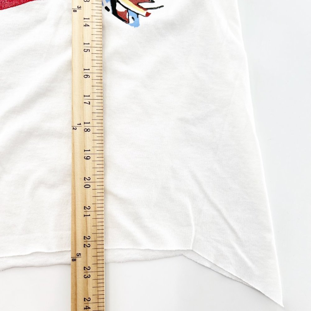 Playboy Heart Raw-Cut Hem Crop White T-shirt Top Size M NWT - Picture 7 of 7